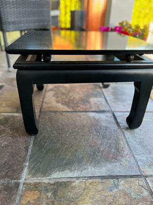 Black Lacquer Square Ming Style Side Table 22x22x15