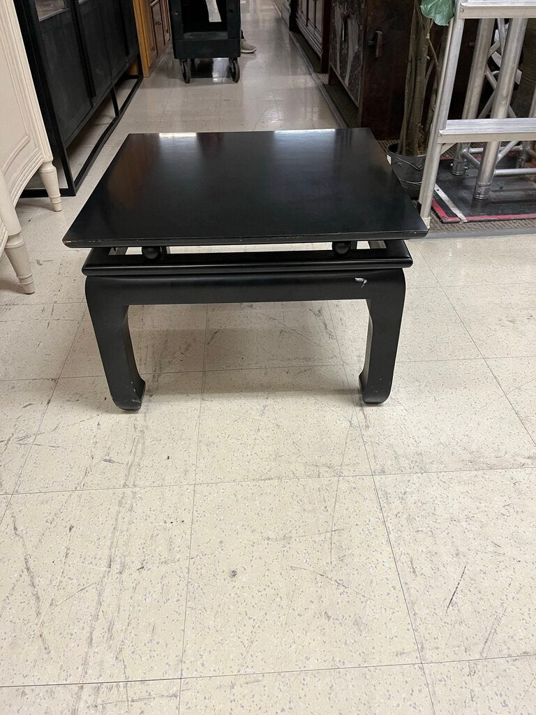 Black Lacquer Square Ming Style Side Table 22x22x15