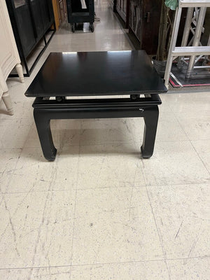 Black Lacquer Square Ming Style Side Table 22x22x15