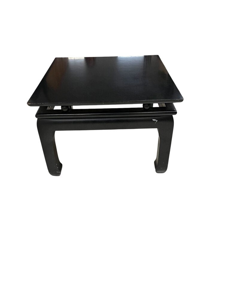 Black Lacquer Square Ming Style Side Table 22x22x15