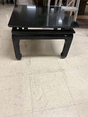 Black Lacquer Square Ming Style Side Table 22x22x15