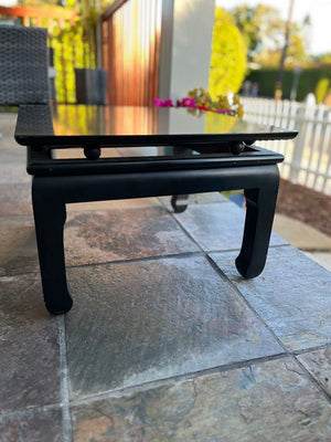 Black Lacquer Square Ming Style Side Table 22x22x15