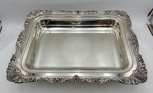 Wallace Christopher Wren Silver Plated Lidded Double Sided Footed Serving Tray (5Pcs)