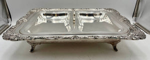 Wallace Christopher Wren Silver Plated Lidded Double Sided Footed Serving Tray (5Pcs)