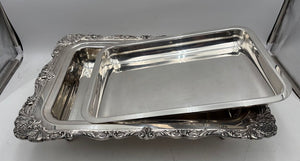 Wallace Christopher Wren Silver Plated Lidded Double Sided Footed Serving Tray (5Pcs)