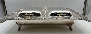 Wallace Christopher Wren Silver Plated Lidded Double Sided Footed Serving Tray (5Pcs)