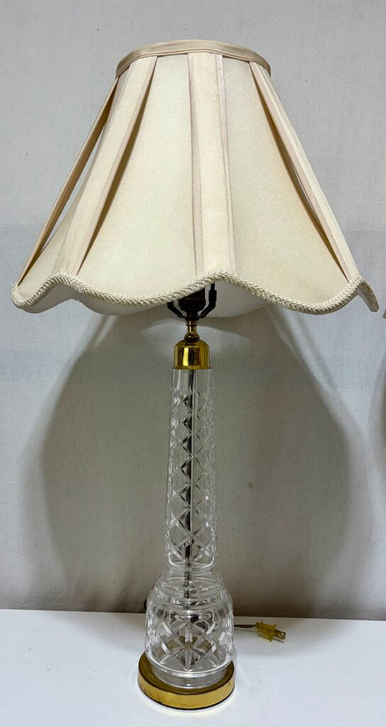 Waterford Beline Pattern Brass and Crystal Table Lamp (PAIR)