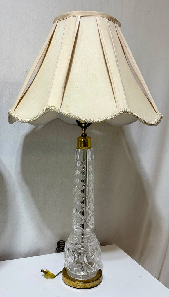 Waterford Beline Pattern Brass and Crystal Table Lamp (PAIR)