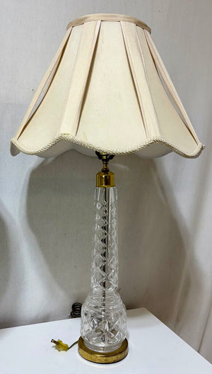 Waterford Beline Pattern Brass and Crystal Table Lamp (PAIR)