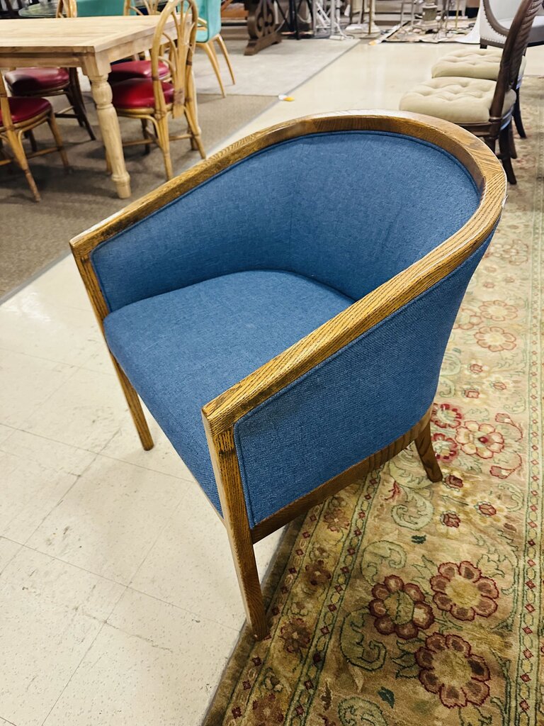 French Upholstered Walnut Club Chairs (set of 4)