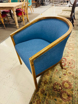 French Upholstered Walnut Club Chairs (set of 4)