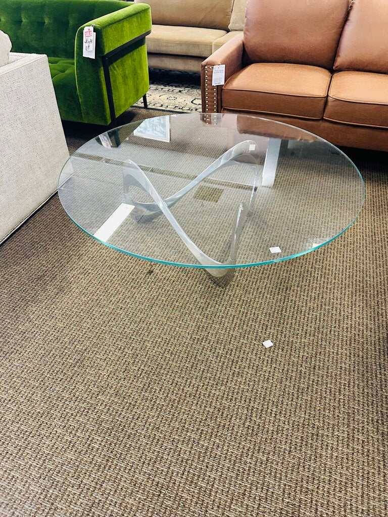 1960 Aluminum and Glass Coffee Table by Knut Hesterberg for Ronald Schmitt 48"