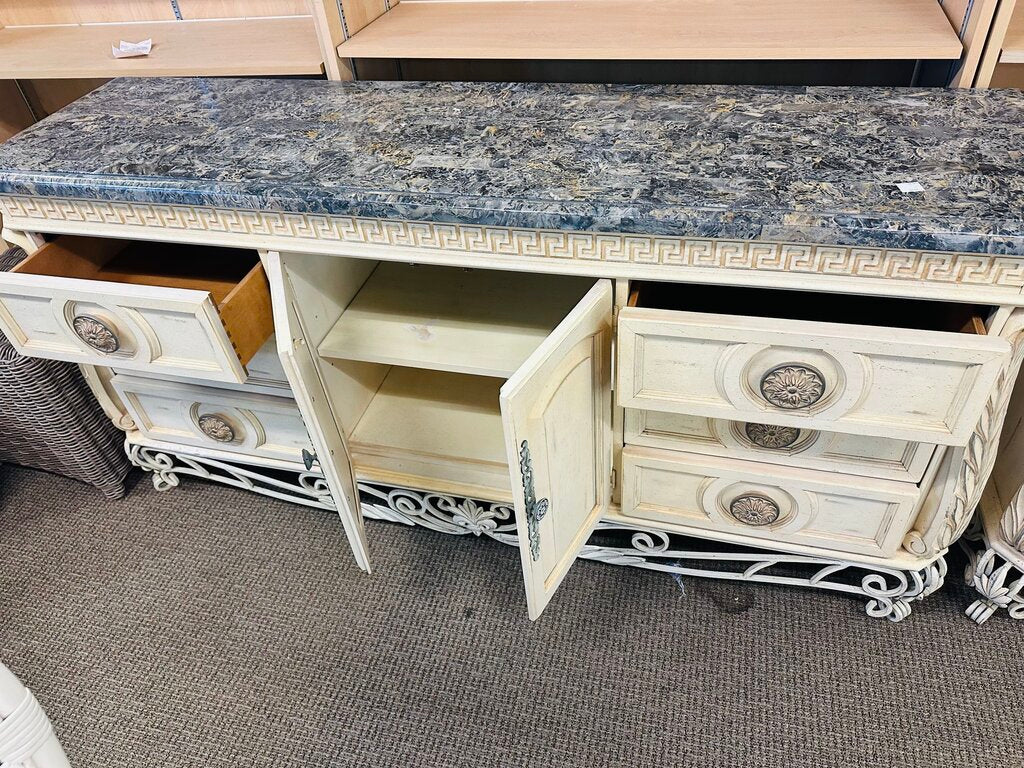 Pulaski Marble Top Sideboard / Buffet 74x19x36