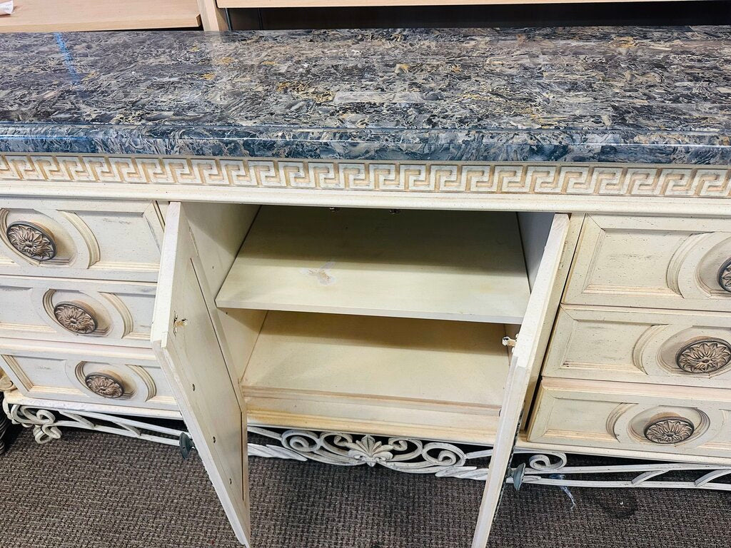 Pulaski Marble Top Sideboard / Buffet 74x19x36