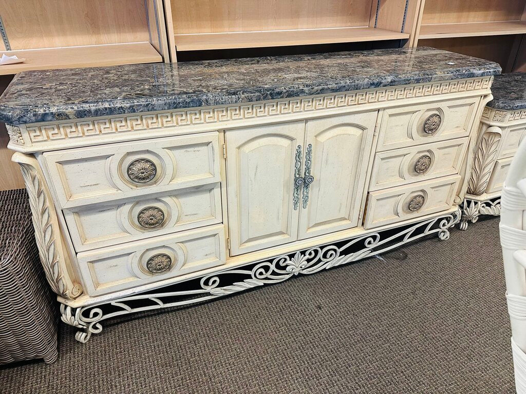 Pulaski Marble Top Sideboard / Buffet 74x19x36
