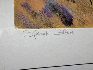 Lauren Paul "Spanish Flower" Original Mono Print Signed w/ Cert on Back