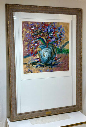 Lauren Paul "Spanish Flower" Original Mono Print Signed w/ Cert on Back