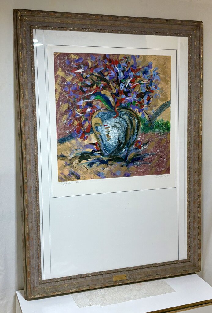 Lauren Paul "Spanish Flower" Original Mono Print Signed w/ Cert on Back