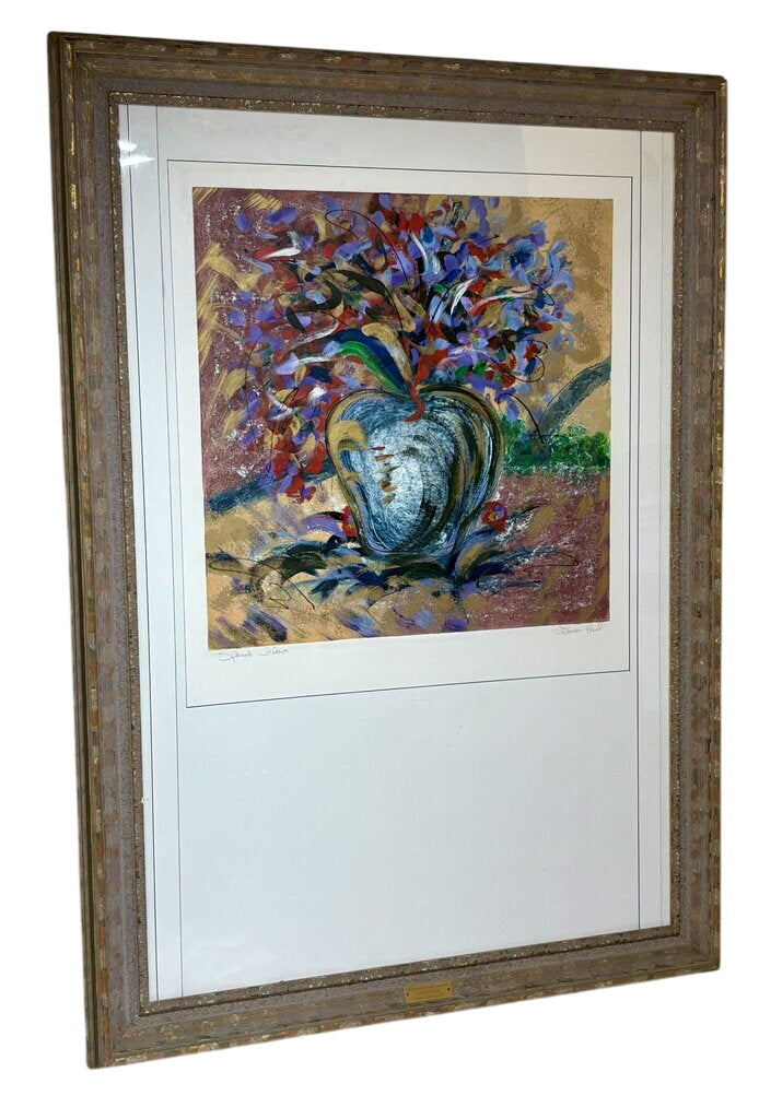 Lauren Paul "Spanish Flower" Original Mono Print Signed w/ Cert on Back by Miss Daisy's Consignment & Auction House