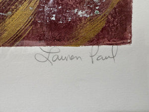 Lauren Paul "Spanish Flower" Original Mono Print Signed w/ Cert on Back