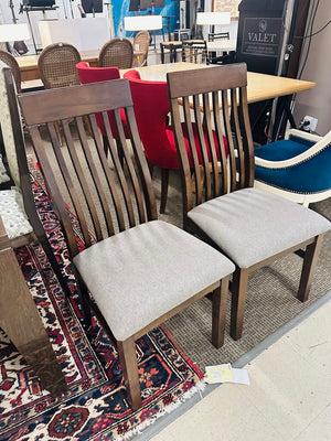 Upholstered Wood Frame Dining Chairs (pair)