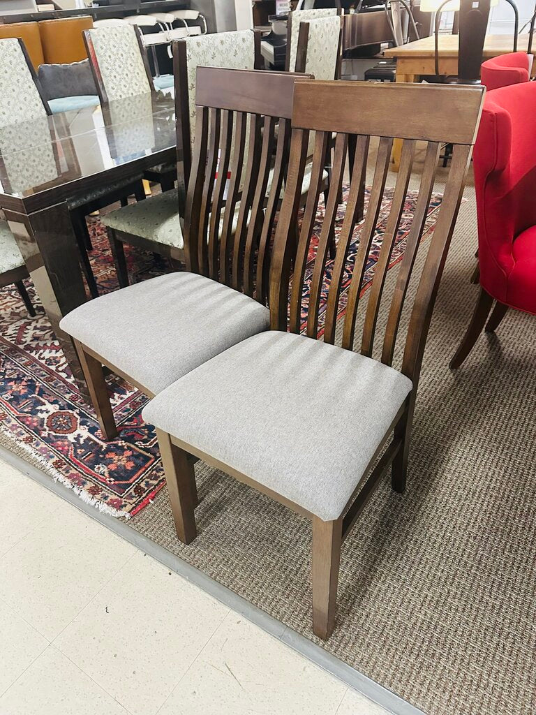 Upholstered Wood Frame Dining Chairs (pair)