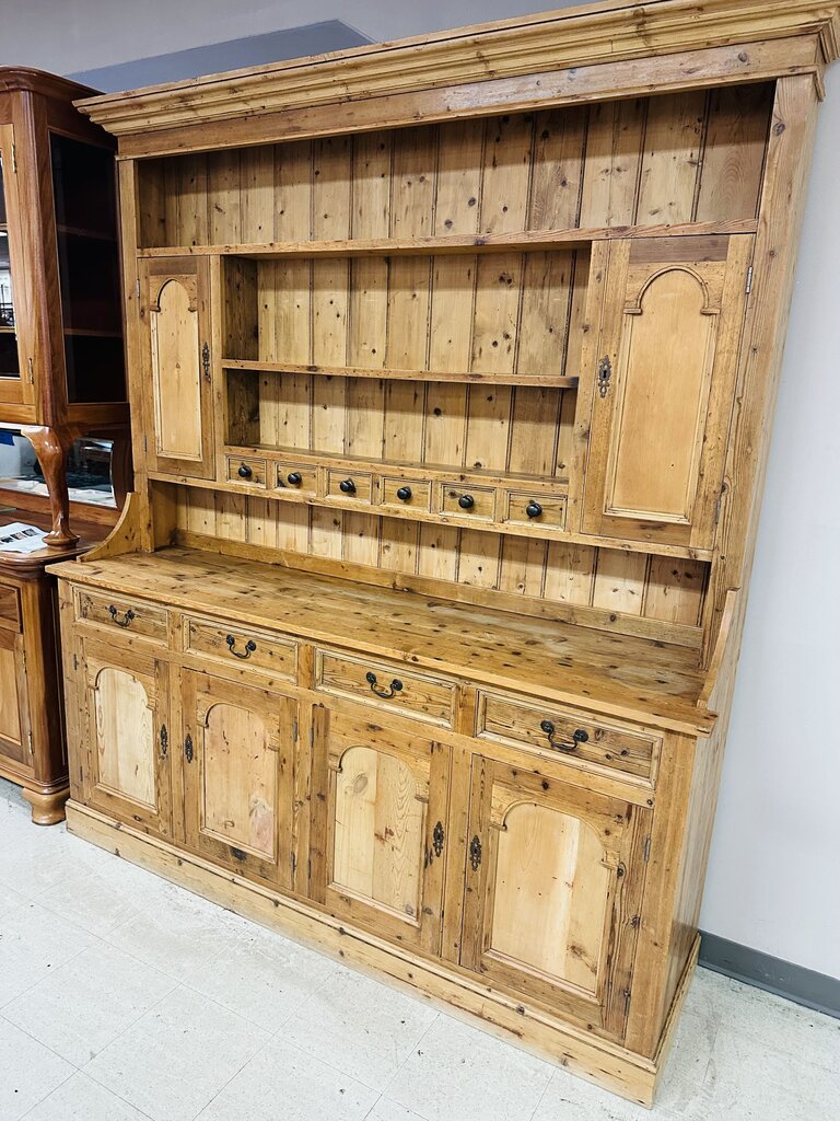 Large Farmhouse Country Pine Kitchen Dresser 77x20x90