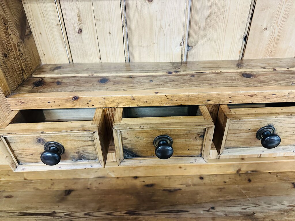 Large Farmhouse Country Pine Kitchen Dresser 77x20x90