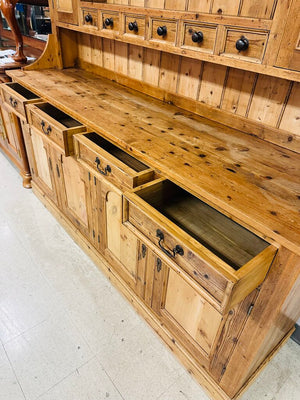 Large Farmhouse Country Pine Kitchen Dresser 77x20x90