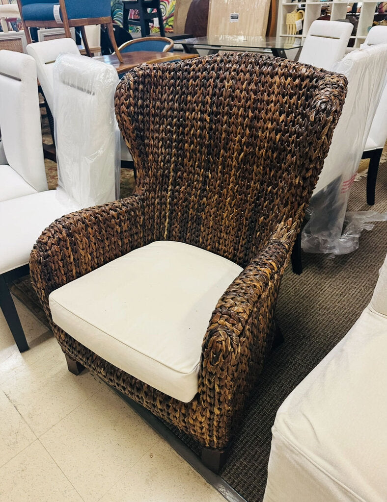Pottery Barn Seagrass Wingback Chair