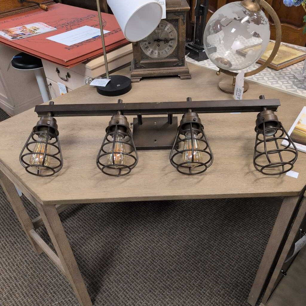 Bronze 4 light Cage Design Vanity Light