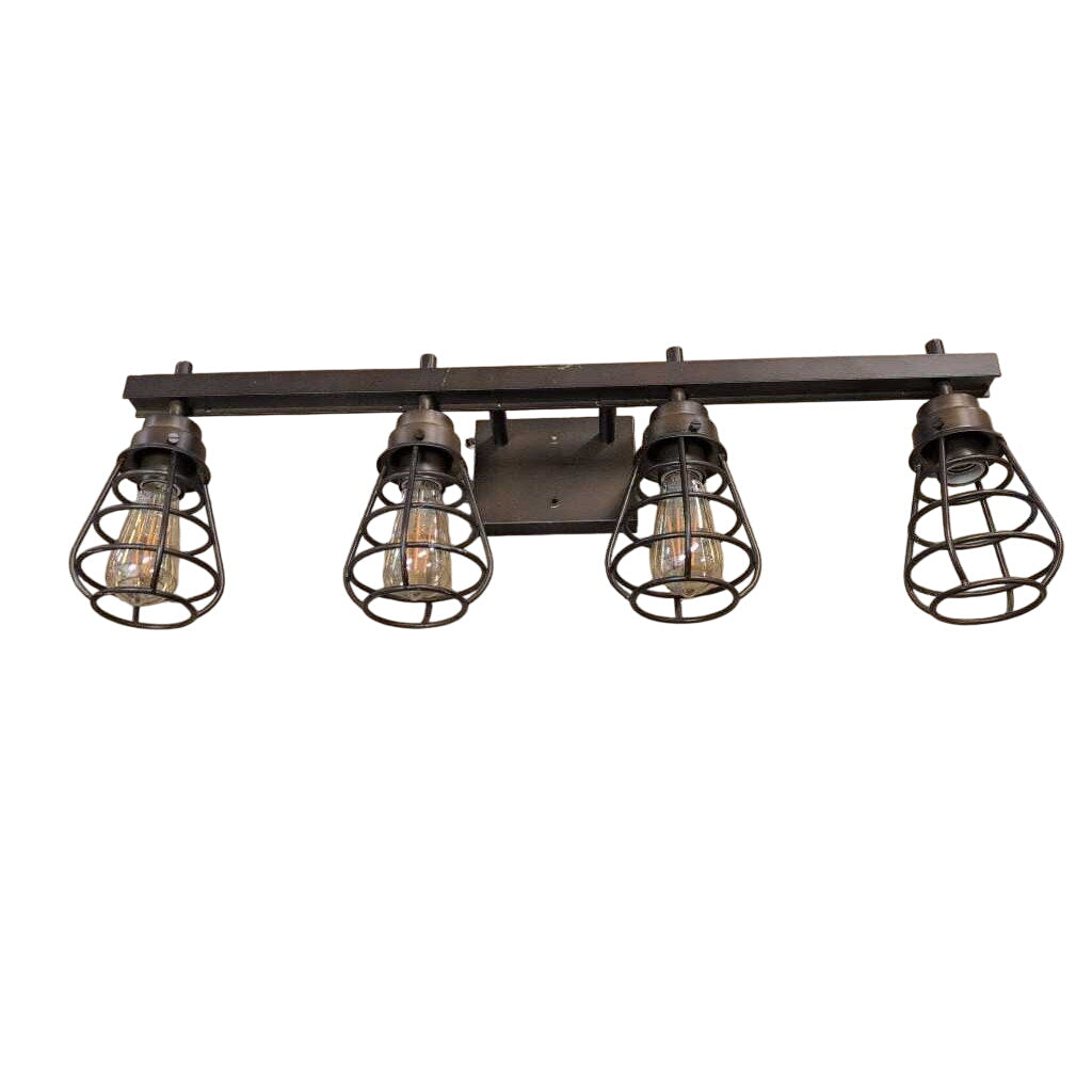 Bronze 4 light Cage Design Vanity Light by Miss Daisy's Consignment & Auction House