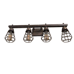 Bronze 4 light Cage Design Vanity Light by Miss Daisy's Consignment & Auction House
