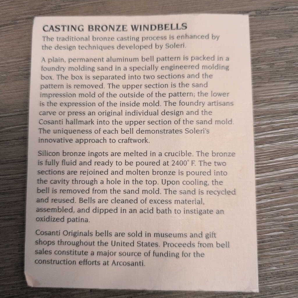 Cosanti Casting Bronze Wind Bell