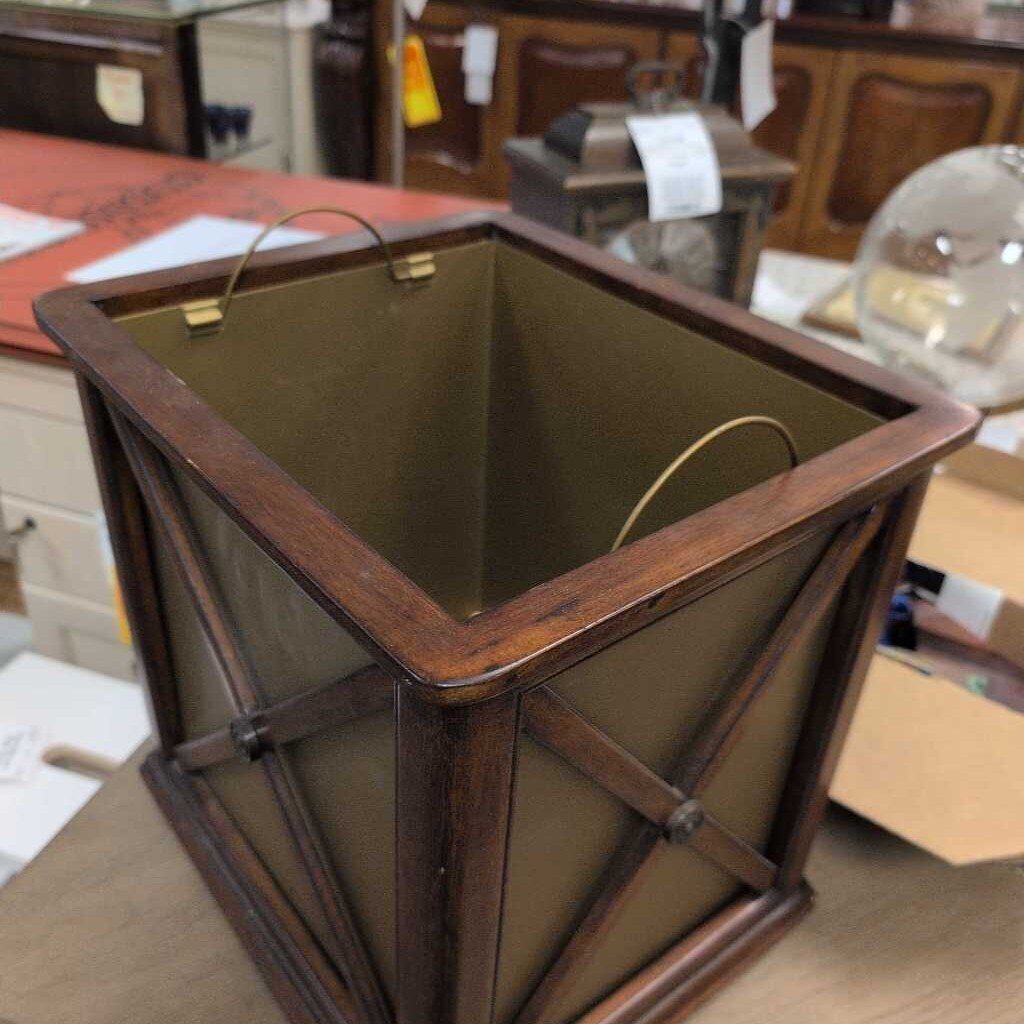 Wood and Metal X Side Planter 14x14x12