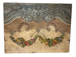 19th C. French Chateaux Style by Mercier Painted Canvas Decorative Panel Section by Miss Daisy's Consignment & Auction House