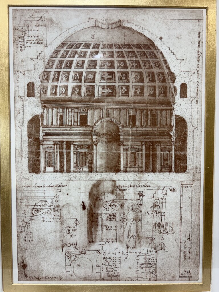 Baldassare Peruzzi Architectural Sections of the Pantheon Print