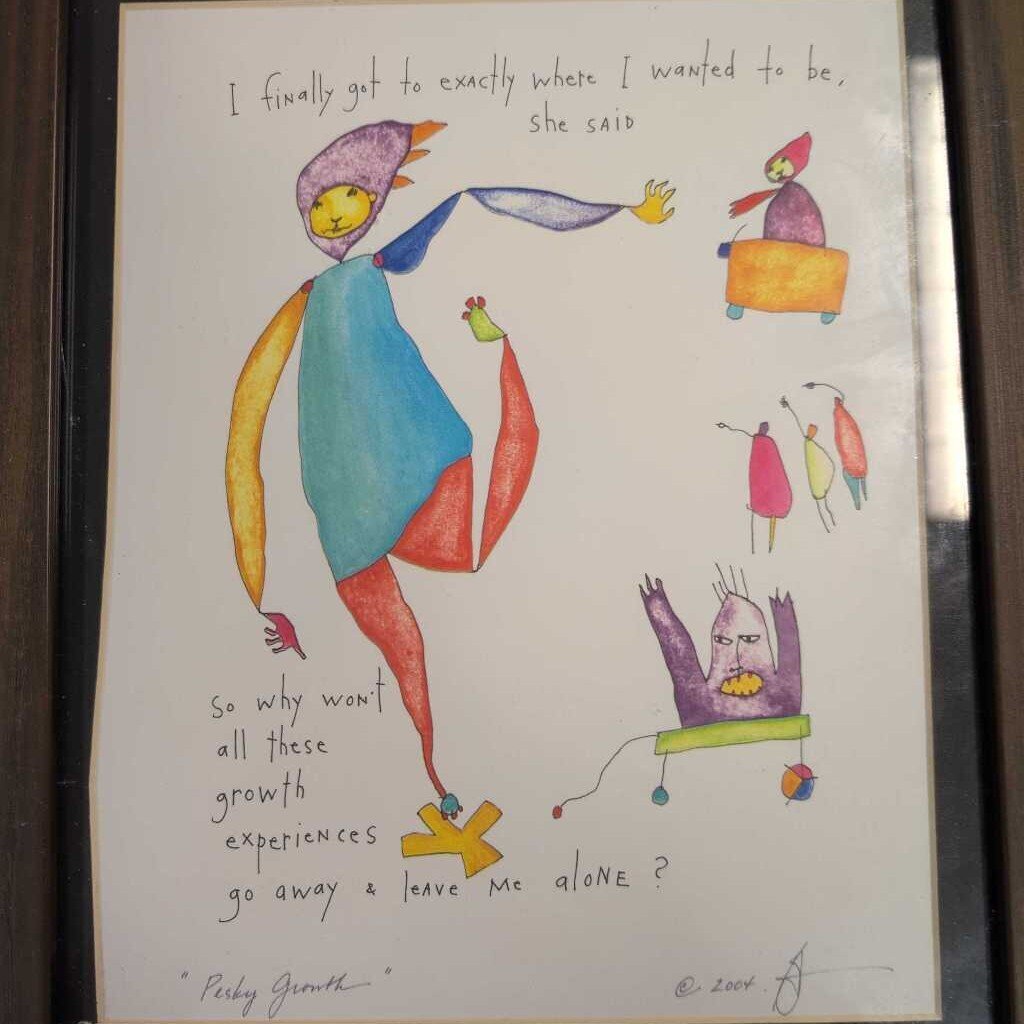 Brain Andres StoryPeople "Pesky Growth" Framed Art 10x13
