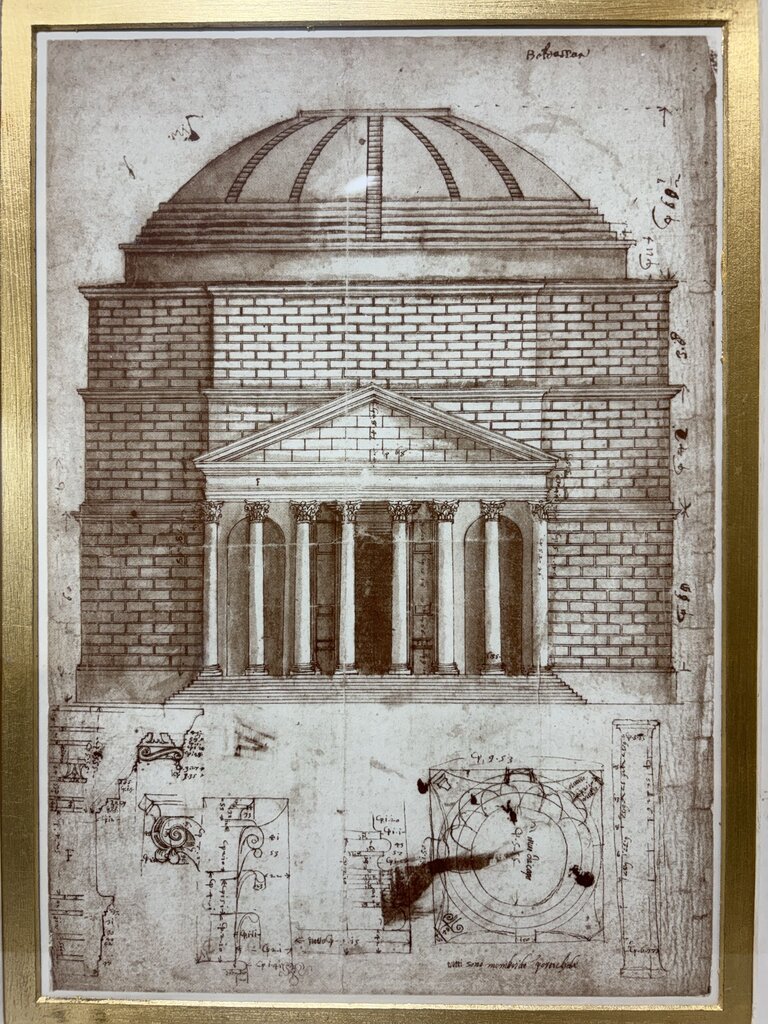 Baldassare Peruzzi Architectural Sections of the Pantheon Print (b)