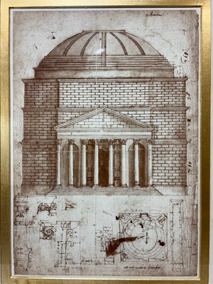 Baldassare Peruzzi Architectural Sections of the Pantheon Print (b)