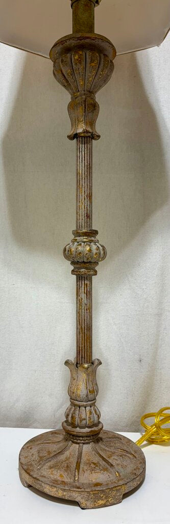 Antiqued Brass Torchiere Style Table Lamp (PAIR)