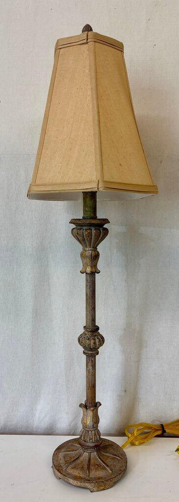 Antiqued Brass Torchiere Style Table Lamp (PAIR)