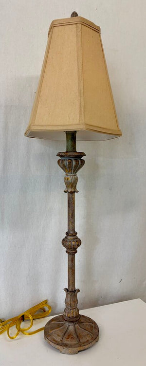 Antiqued Brass Torchiere Style Table Lamp (PAIR)