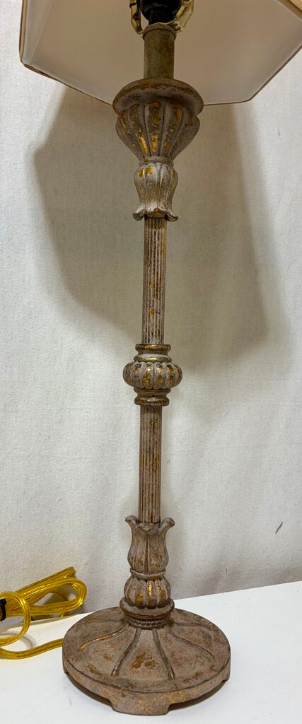 Antiqued Brass Torchiere Style Table Lamp (PAIR)