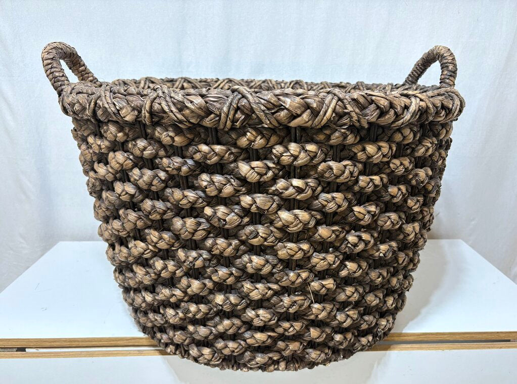 Woven Hyacinth Double Handled Laundry Basket