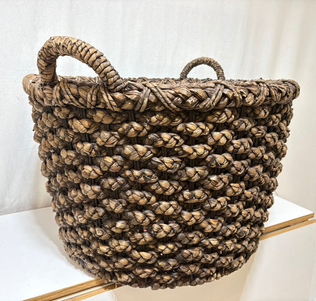 Woven Hyacinth Double Handled Laundry Basket