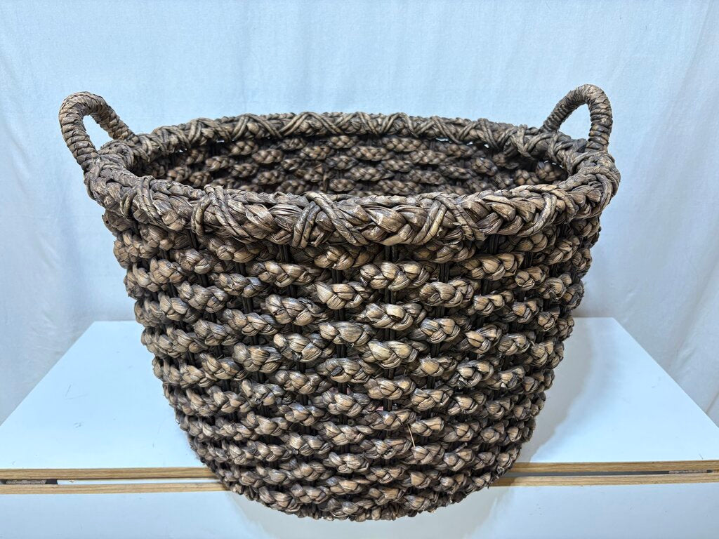 Woven Hyacinth Double Handled Laundry Basket