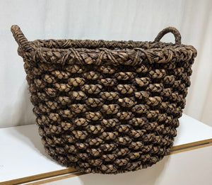 Woven Hyacinth Double Handled Laundry Basket