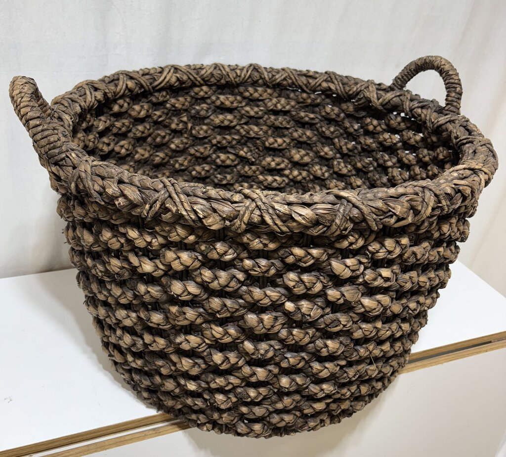 Woven Hyacinth Double Handled Laundry Basket