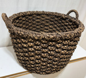 Woven Hyacinth Double Handled Laundry Basket